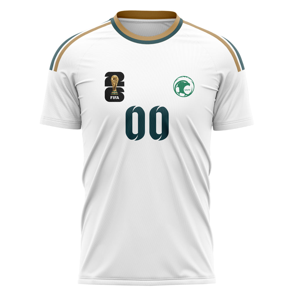 Saudi Arabia FIFA 2026 World Cup Away Soccer Jersey Style – With Custom Name and Number