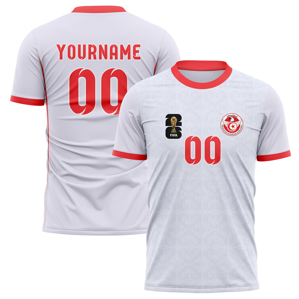 Tunisia FIFA 2026 World Cup Away Soccer Jersey Style – With Custom Name and Number