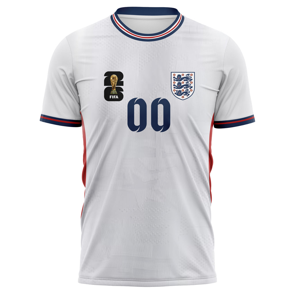 England FIFA 2026 World Cup Home Soccer Jersey Style – With Custom Name and Number