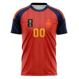 Spain FIFA 2026 World Cup Home Soccer Jersey Style – With Custom Name and Number