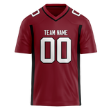 Custom Maroon & White Colors Design Sports Football Jersey FT01AC010802