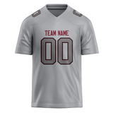 Custom Silver & Gray Colors Design Sports Football Jersey FT01AC070403