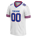 Custom White & Blue Colors Design Sports Football Jersey FT01BB020220