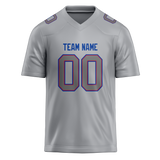 Custom Silver & Gray Colors Design Sports Football Jersey FT01BB040403