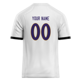 Custom White & Dark Purple Colors Design Sports Football Jersey FT01BR020222