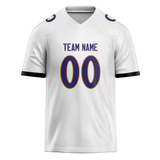 Custom White & Dark Purple Colors Design Sports Football Jersey FT01BR020222