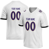 Custom White & Dark Purple Colors Design Sports Football Jersey