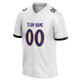 Custom White & Dark Purple Colors Design Sports Football Jersey FT01BR020222