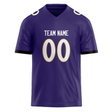 Custom Dark Purple & White Colors Design Sports Football Jersey FT01BR032202