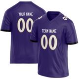 Custom Dark Purple & White Colors Design Sports Football Jersey