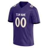 Custom Dark Purple & White Colors Design Sports Football Jersey FT01BR032202