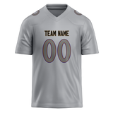 Custom Silver & Gray Colors Design Sports Football Jersey FT01BR050403