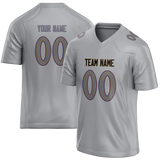 Custom Silver & Gray Colors Design Sports Football Jersey FT01BR050403