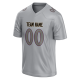 Custom Silver & Gray Colors Design Sports Football Jersey FT01BR050403