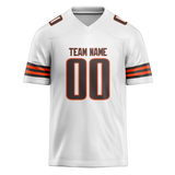 Custom White & Brown Colors Design Sports Football Jersey FT01CB010207