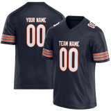 Custom Navy Blue & Orange Colors Design Sports Football Jersey