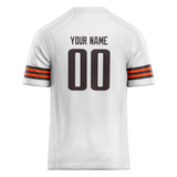 Custom White & Brown Colors Design Sports Football Jersey FT01CB020207