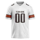 Custom White & Brown Colors Design Sports Football Jersey FT01CB020207