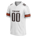 Custom White & Brown Colors Design Sports Football Jersey FT01CB020207