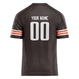 Custom Brown & White Colors Design Sports Football Jersey FT01CB030702