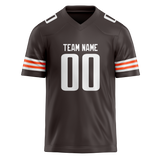 Custom Brown & White Colors Design Sports Football Jersey FT01CB030702