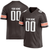 Custom Brown & White Colors Design Sports Football Jersey FT01CB030702