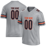 Custom Silver & Orange Colors Design Sports Football Jersey