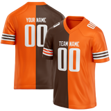 Custom Brown & Light Orange Colors Design Sports Football Jersey