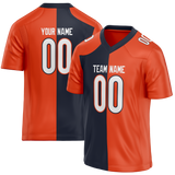 Custom Orange & Navy Blue Colors Design Sports Football Jersey