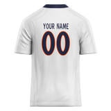 Custom White & Navy Blue Colors Design Sports Football Jersey FT01DB020218