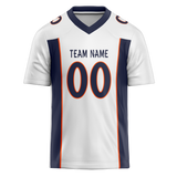 Custom White & Navy Blue Colors Design Sports Football Jersey FT01DB020218