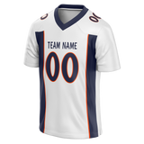 Custom White & Navy Blue Colors Design Sports Football Jersey FT01DB020218