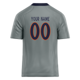 Custom Gray & Navy Blue Colors Design Sports Football Jersey FT01DB060318