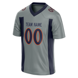 Custom Gray & Navy Blue Colors Design Sports Football Jersey FT01DB060318