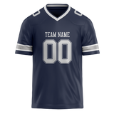 Custom Navy Blue & White Colors Design Sports Football Jersey FT01DC011802