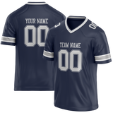 Custom Navy Blue & White Colors Design Sports Football Jersey