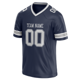 Custom Navy Blue & White Colors Design Sports Football Jersey FT01DC011802