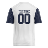 Custom White & Navy Blue Colors Design Sports Football Jersey FT01DC020218