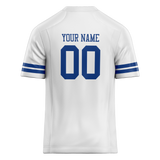 Custom White & Royal Blue Colors Design Sports Football Jersey FT01DC030219