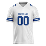 Custom White & Royal Blue Colors Design Sports Football Jersey FT01DC030219