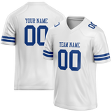 Custom White & Royal Blue Colors Design Sports Football Jersey