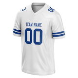 Custom White & Royal Blue Colors Design Sports Football Jersey FT01DC030219