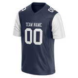 Custom Navy Blue & White Colors Design Sports Football Jersey FT01DC041802