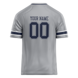 Custom Silver & Navy Blue Colors Design Sports Football Jersey FT01DC050418