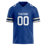 Custom Royal Blue & White Colors Design Sports Football Jersey FT01DC061902