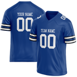 Custom Royal Blue & White Colors Design Sports Football Jersey