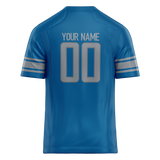 Custom Blue & Silver Colors Design Sports Football Jersey FT01DL012004