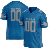 Custom Blue & Silver Colors Design Sports Football Jersey