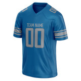 Custom Blue & Silver Colors Design Sports Football Jersey FT01DL012004