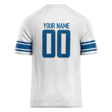 Custom White & Blue Colors Design Sports Football Jersey FT01DL020220